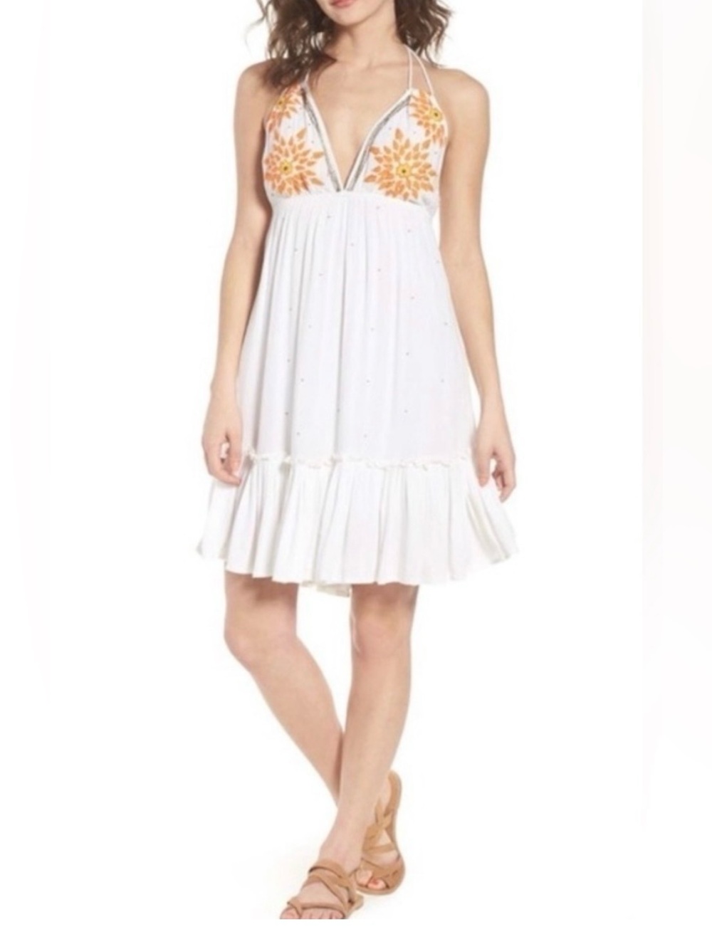 NWT Raga Embroidered Halter Dress Size Small